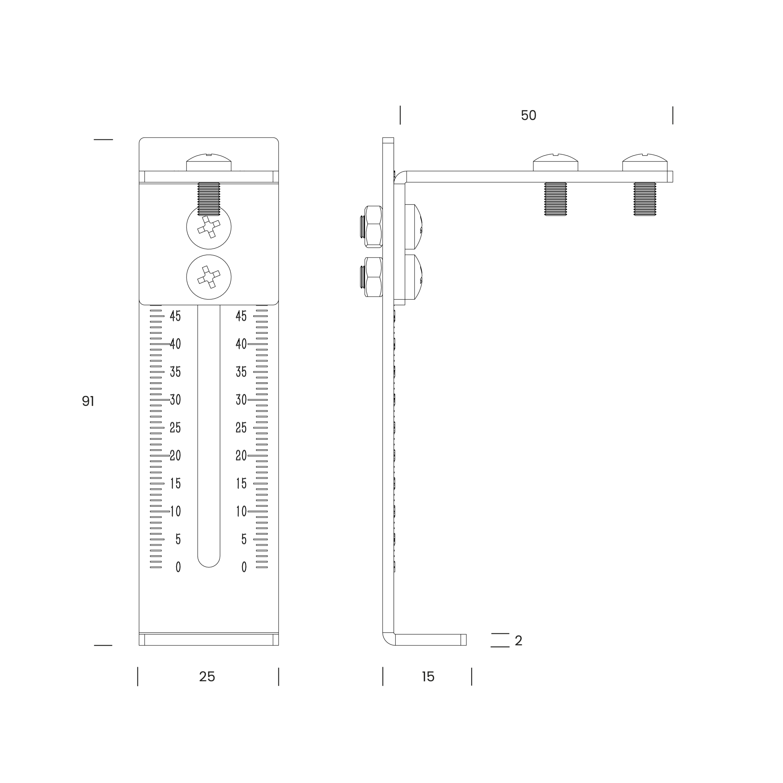 Metal Pan Ceiling Bracket dimensions