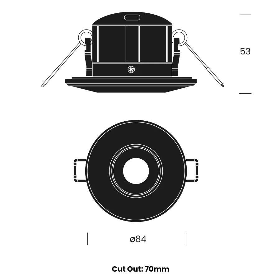 Core Downlight dimensions