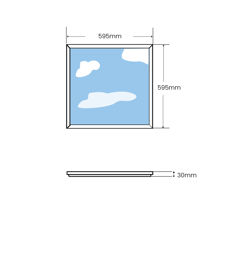 Sky Panel Lights dimensions
