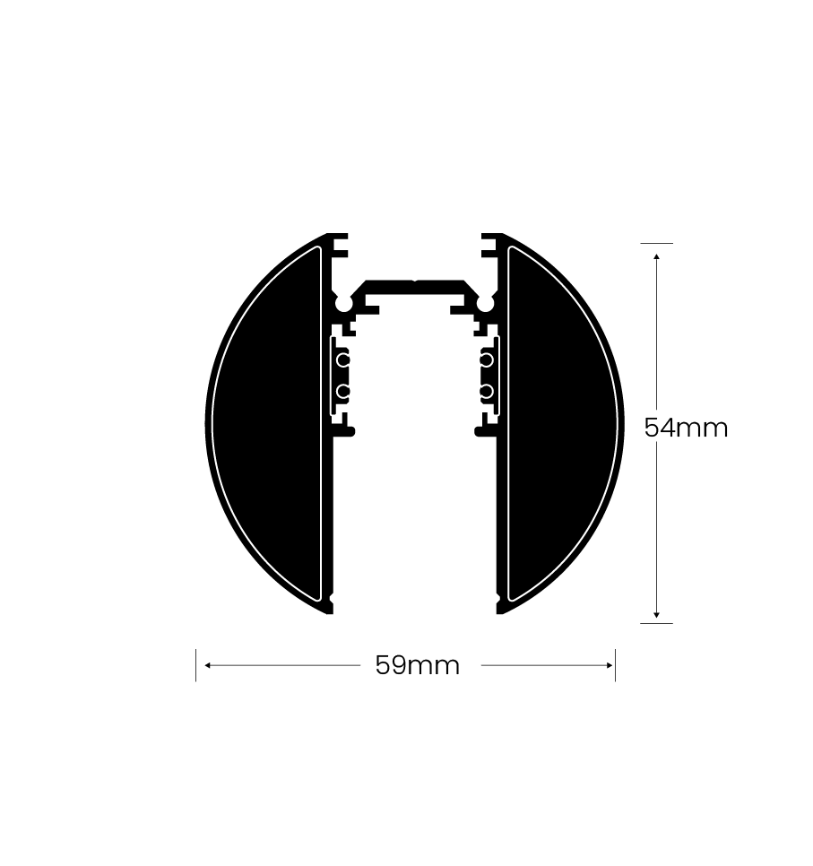 Zodiac 48V Round Direct Track dimensions