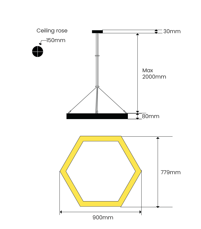 Galaxia Hexagonal dimensions