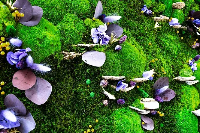 Biophilic Lighting with flowers and mushroms