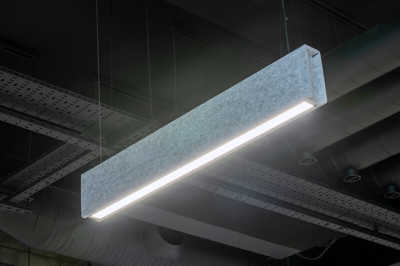 Black LED Light on ceiling